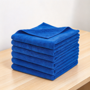 Premium 340GSM Lint-Free Microfiber Detailing Towels, 6-Pack Blue 16x16