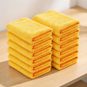 Ultra-Soft Yellow Microfiber Car Drying Towels, 12-Pack 16x16
