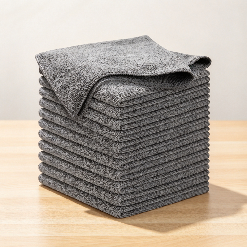 Grey Ultra-Absorbent Microfiber Cleaning Cloths, 12-Pack 12.5x12.5