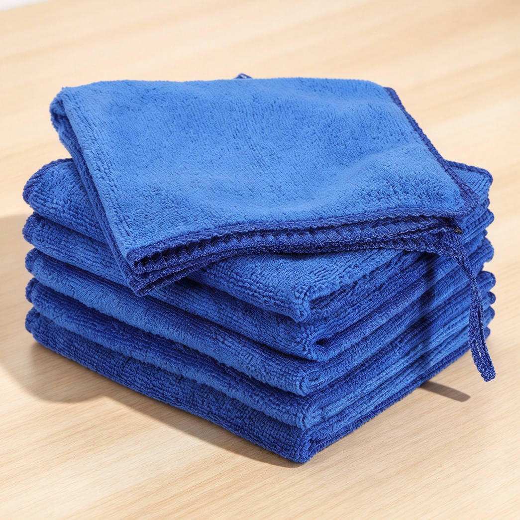 Blue Microfiber Cleaning Cloths, 6-Pack 8x8 - Image 2