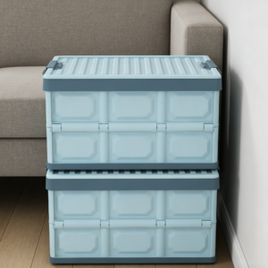 3-Piece Plastic Stackable Collapsible Car Storage Boxes with Lids