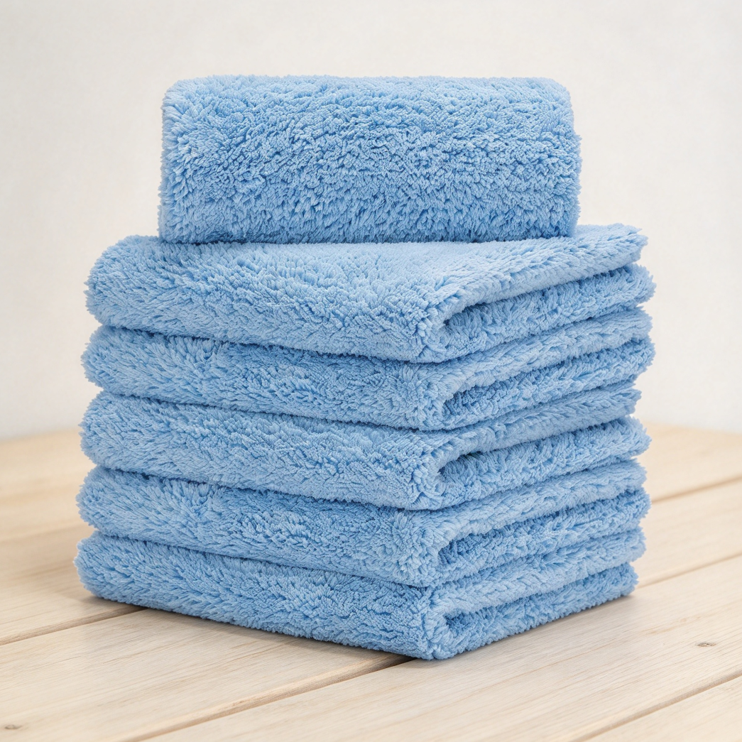 Plush Edgeless 450GSM Microfiber Car Towels, 6-Pack 16x16