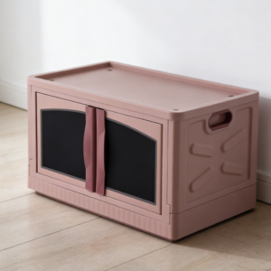 2-Piece Portable Folding Car Boot Storage Boxes with Double Doors