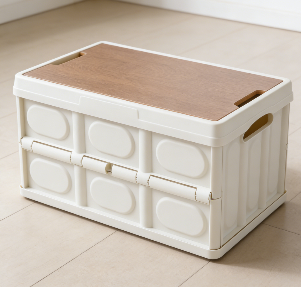 2-Piece Multipurpose Portable Plastic Folding Car Boot Storage Boxes with Lid