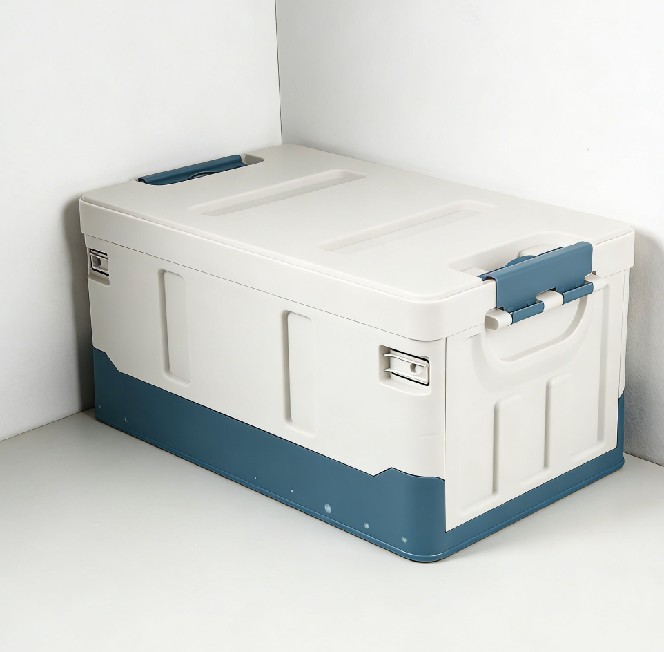 2-Piece Sturdy Collapsible Car Storage Boxes with Lid - Image 2