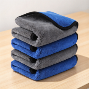 Blue and Grey Microfiber Car Wash Drying Cloths