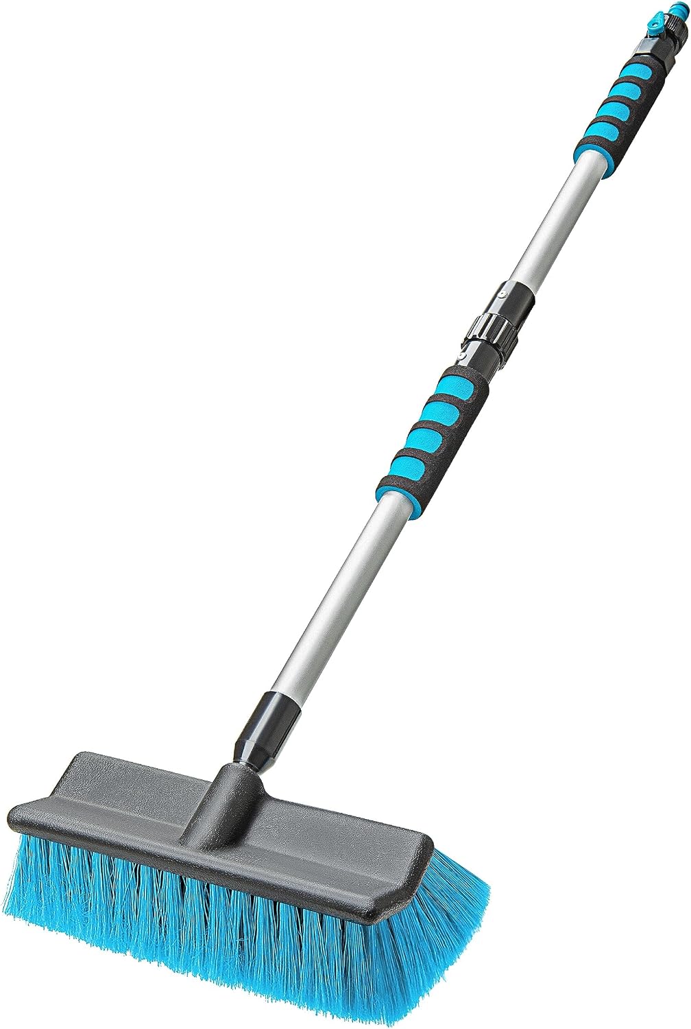 50-Inch Long Handle Car Wash Brush with Hose Attachment
