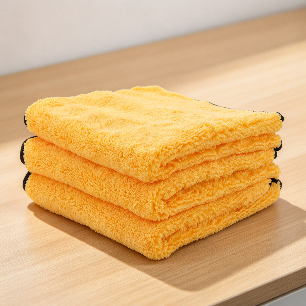 Professional Gold Microfiber Towels, 3-Pack 16x16 - Image 2